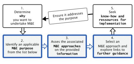 Steps in selecting an M&E approach for adaptation to climate change.