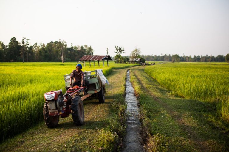 A man on a tractor