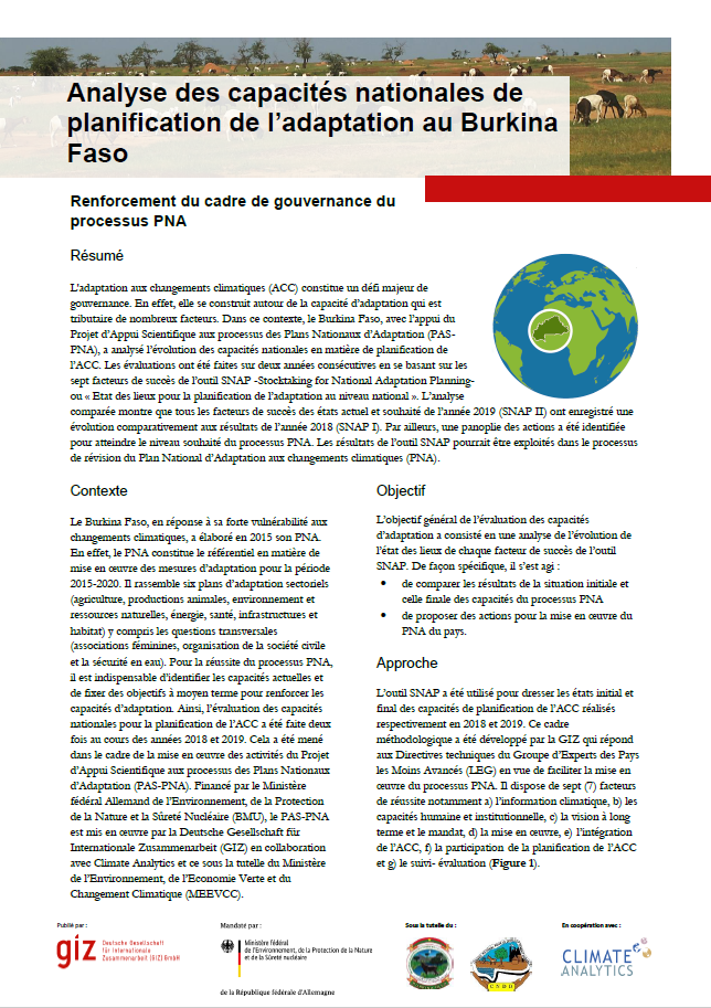 Factsheet SNAP Burkina Faso