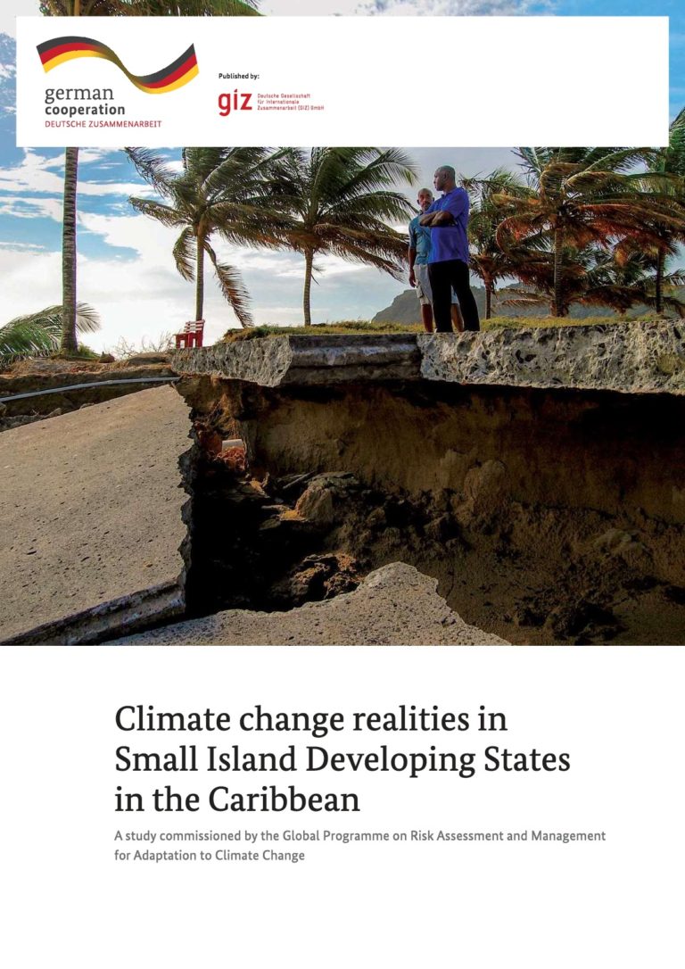 Cover of publication Climate change realities in Small Island Developing States in the Caribbean