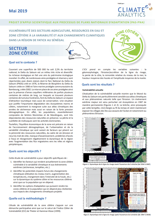 Briefing Etude de vulnérabilité Zone Cotiere Senegal