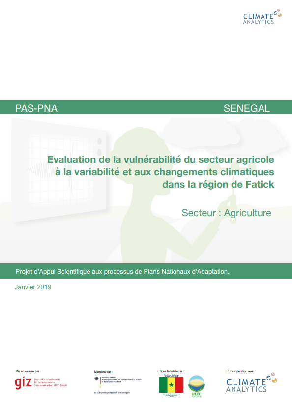 Etude de vulnérabilité Agriculture Senegal