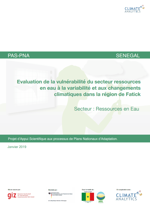 Etude de vulnerabilite Ressources en Eau Senegal